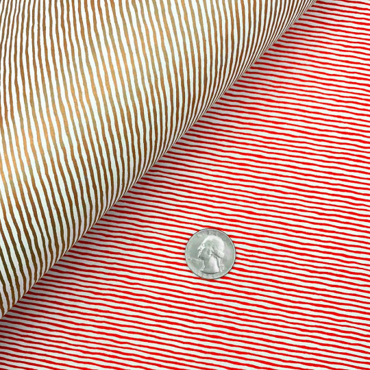Red and White Stripes Italian Paper ~ Tassotti ~ Reversible Print